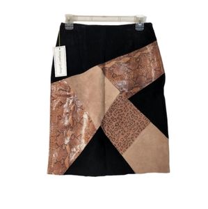 Margaret Godfrey Vintage Leather Snake Print Skirt